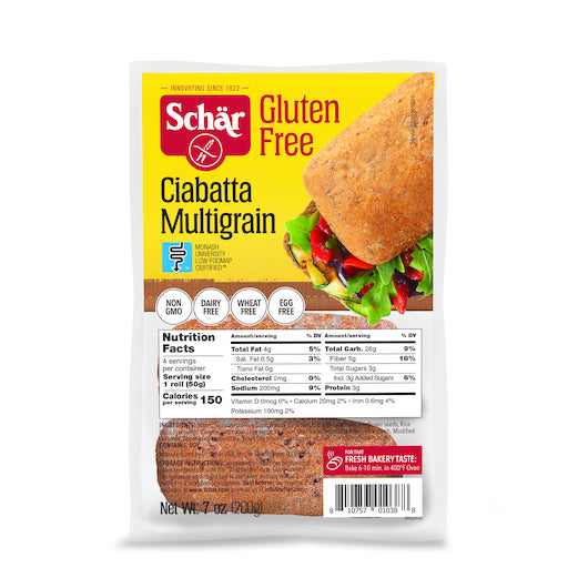 Schar Gluten Free Multigrain Ciabatta, 0.44 Pounds - 5 Per Case.