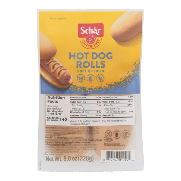 Schar - Rolls Hot Dog Gluten Free - Case of 4-8 Ounce
