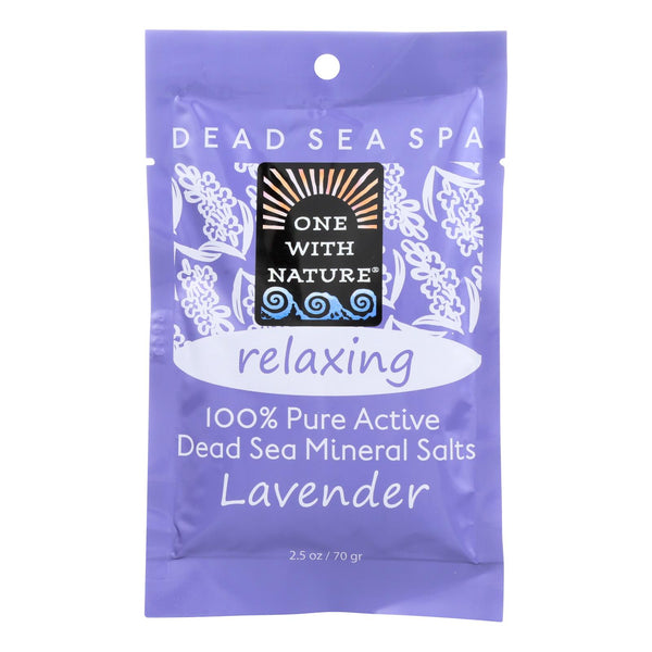 One With Nature Relaxing Lavender Dead Sea Mineral - Salt Bath - Case of 6 - 2.5 Ounce.