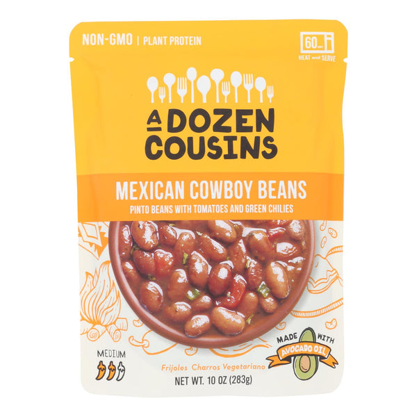 A Dozen Cousins - Ready to Eat Beans - Mexican Pinto - Case of 6 - 10 Ounce.