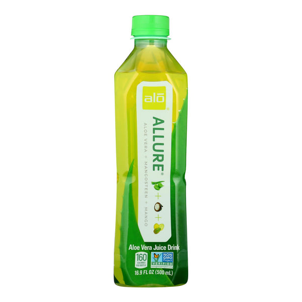 Alo Original Allure Aloe Vera Juice Drink - Mangosteen and Mango - Case of 12 - 16.9 fl Ounce.