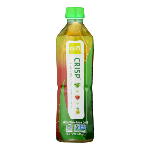 Alo Original Crisp Aloe Vera Juice Drink - Fuji Apple and Pear - Case of 12 - 16.9 fl Ounce.
