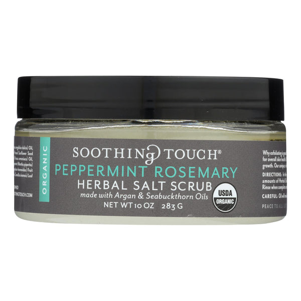 Soothing Touch Scrub - Organic - Salt - Herbal - Peppermint Rosemary - 10 Ounce