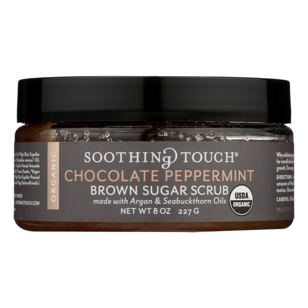 Soothing Touch Scrub - Organic - Sugar - Chocolate Peppermint Brown Sugar - 8 Ounce
