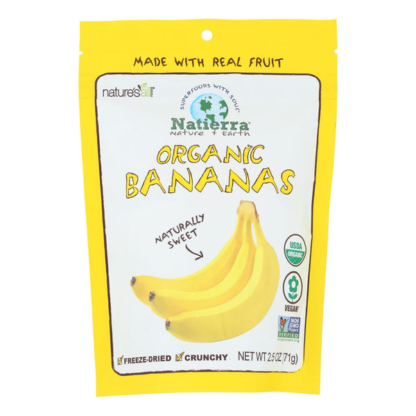Natierra Organic Freeze Dried Raw - Banana - Case of 12 - 2.5 Ounce.