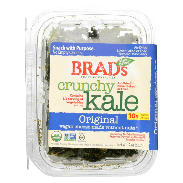 Brad's Plant Based - Crunchy Kale - Original - Case of 12 - 2 Ounce.