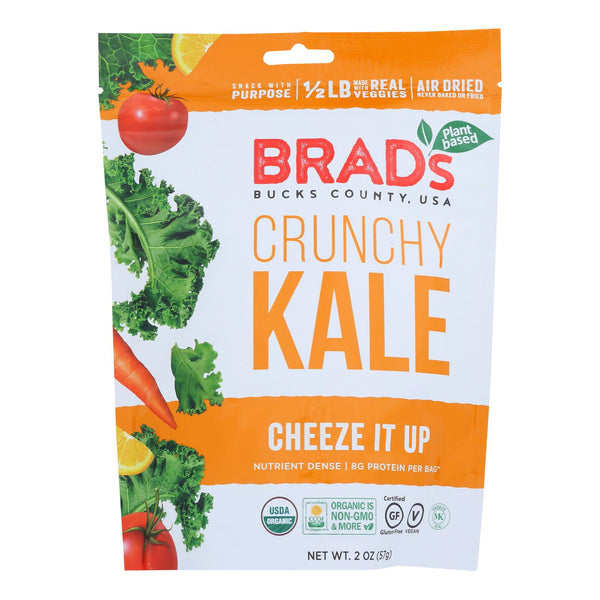 Brad's Plant Based - Crunchy Kale - Cheeze It Up - Case of 12 - 2 Ounce.