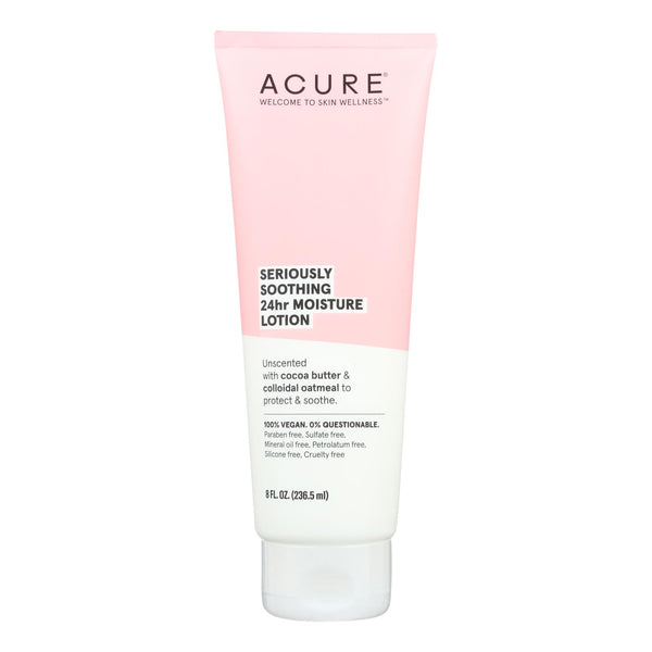 Acure - Lotion - Seriously Soothing 24 Hour Moisture - Unscented with Cocoa Butter - 8 fl Ounce.