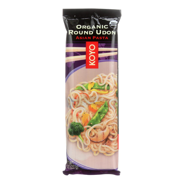 Koyo Organic Round Udon Noodles - Case of 12 - 8 Ounce