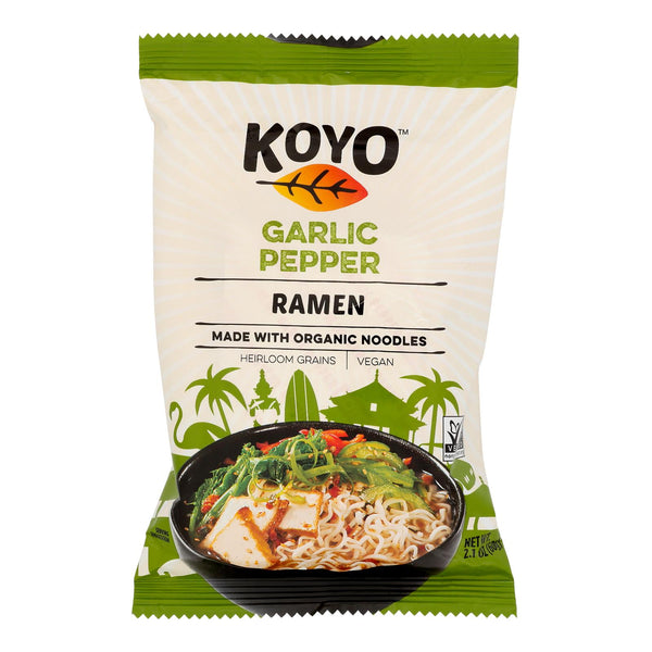 Koyo Garlic Pepper Ramen - Case of 12 - 2.1 Ounce
