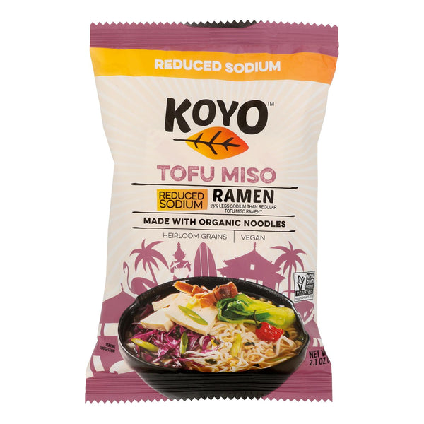 Koyo Tofu Miso Reduced Sodium Ramen - Case of 12 - 2.1 Ounce