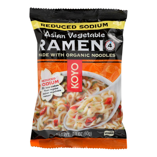 Koyo Asian Vegetable Reduced Sodium Ramen - Case of 12 - 2.1 Ounce