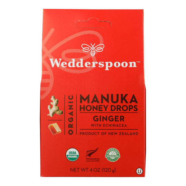 Wedderspoon Drops - Organic - Manuka - 15+ - Ginger - 4 Ounce