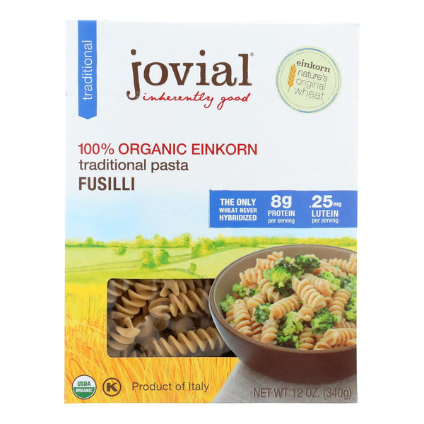 Jovial - Gluten Free Brown Rice Pasta - Fusilli - Case of 12 - 12 Ounce.