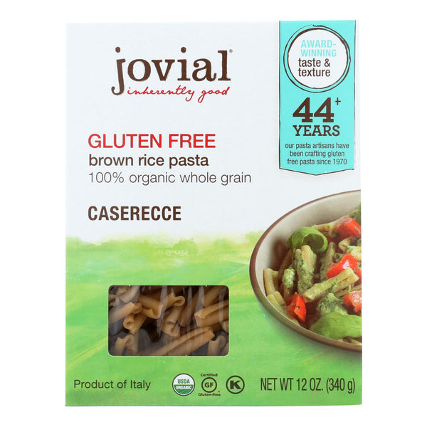Jovial - Gluten Free Brown Rice Pasta - Caserecce - Case of 12 - 12 Ounce.