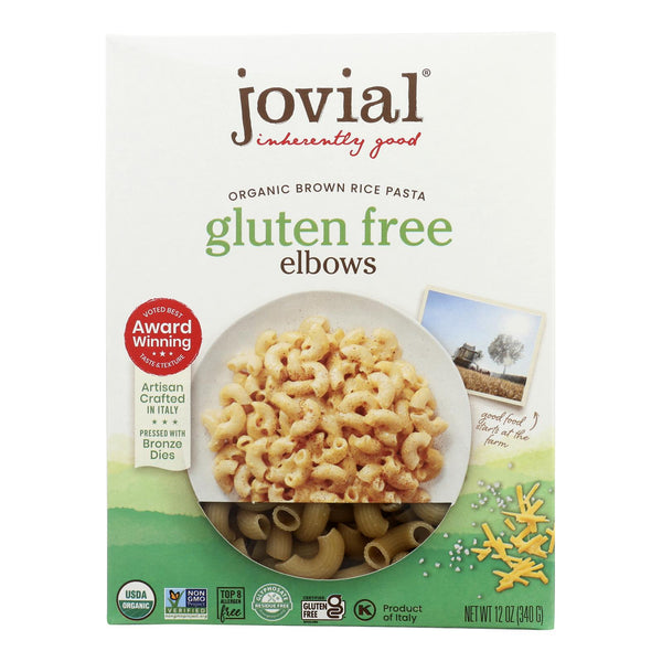 Jovial - Gluten Free Brown Rice Pasta - Elbow - Case of 12 - 12 Ounce.