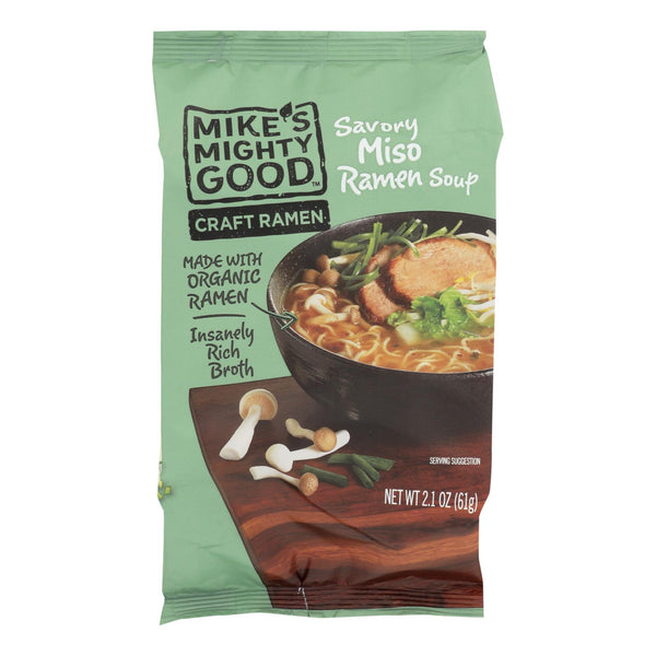 Mike's Mighty Good Savory Miso Ramen Soup - Case of 7 - 2.1 Ounce