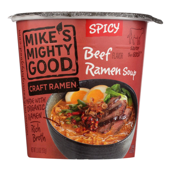Mike's Mighty Good Spicy Beef Ramen Soup - Case of 6 - 1.8 Ounce