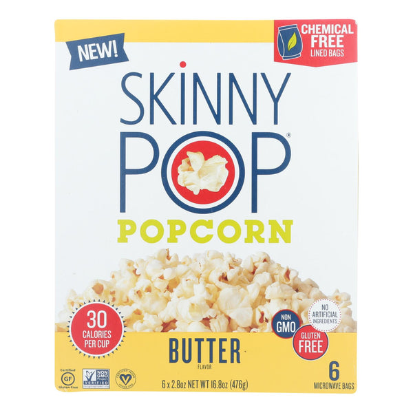 Skinnypop Popcorn - Popcorn Micro Butter - Case of 6 - 6/2.8 Ounce