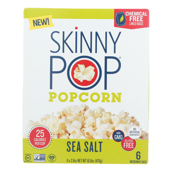 Skinnypop Popcorn - Popcorn Mirco Sea Salt - Case of 6 - 6/2.8 Ounce