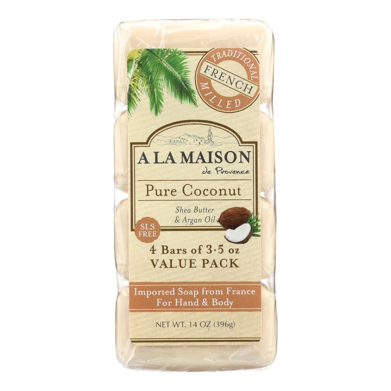 A La Maison - Bar Soap - Pure Coconut - 4/3.5 Ounce