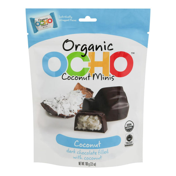 Ocho Candy - Mini Pouch Coconut - Case of 12-3.5 Ounce