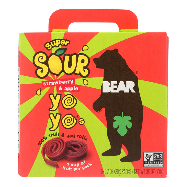 Bear - Real Fruit Yoyo Straw Apple - Case of 6 - 3.5 Ounce