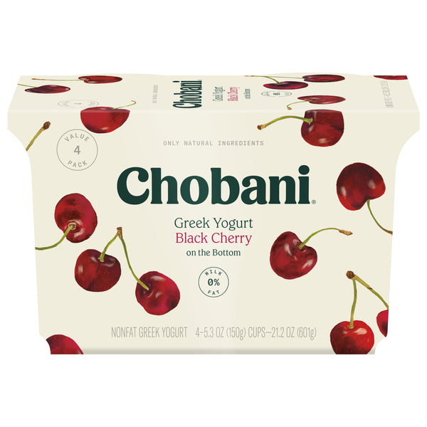 Chobani® Non Fat Greek Yogurt Black Cherryon The Bottom Pack 21.2 Ounce Size - 6 Per Case.