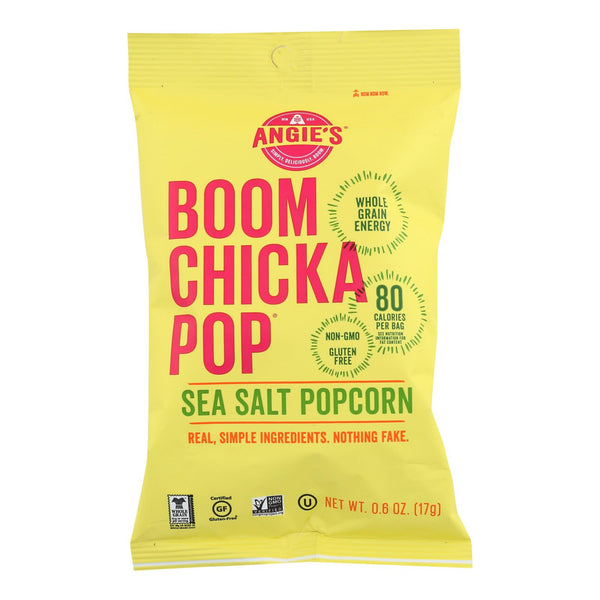 Angie's Kettle Corn Boom Chicka Pop Sea Salt Popcorn - Case of 24 - 0.6 Ounce.