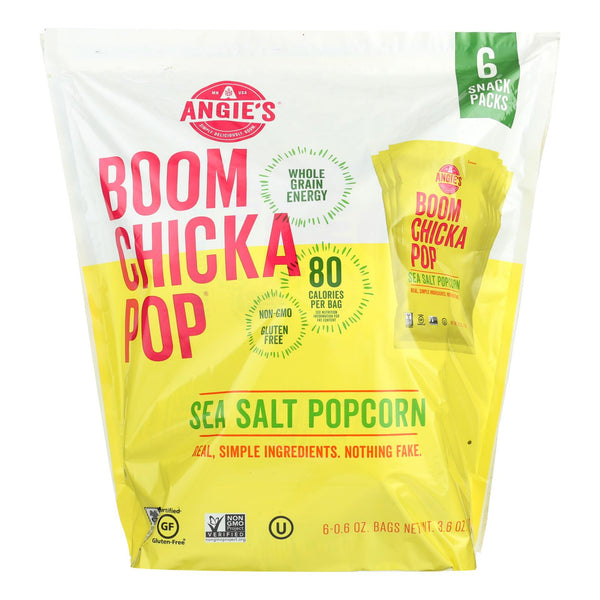 Angie's Kettle Corn Popcorn - Boomchickapop - Sea Salt - Case of 4 - 6/.6 Ounce