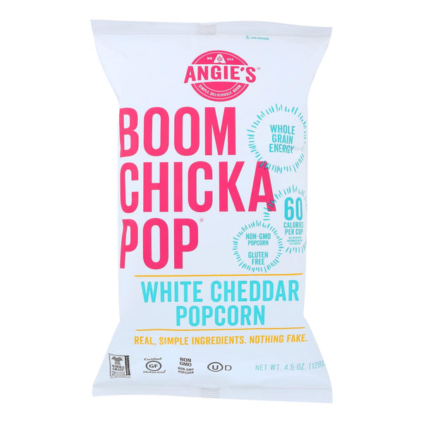 Angie's Kettle Corn Boom Chicka Pop White Cheddar Popcorn - Case of 12 - 4.5 Ounce.
