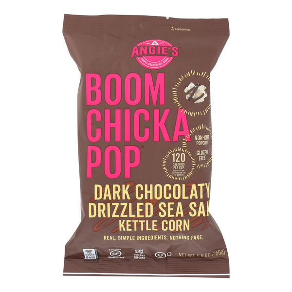 Angie'S Kettle Corn  Dark Chocolaty Drizzled Sea Salt - Case Of 12 - 5.5 Ounce