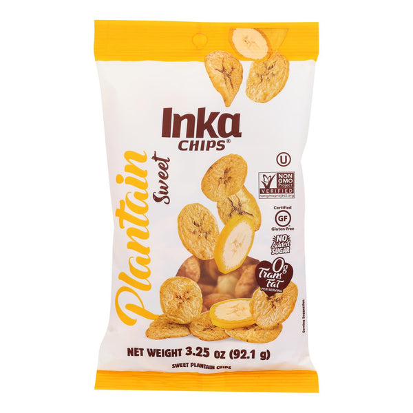 Inka Crops - Plantain Chips - Sweet - Case of 12 - 3.25 Ounce.