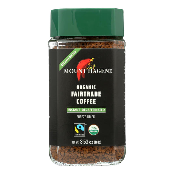Mount Hagen Organic Fairtrade Instant Decaffeinated Coffee  - Case of 6 - 3.53 Ounce