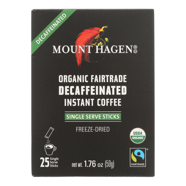 Mount Hagen - Organic Fairtrade Decaffeinated Instant Coffee 25ct - Case of 8 - 1.76 Ounce