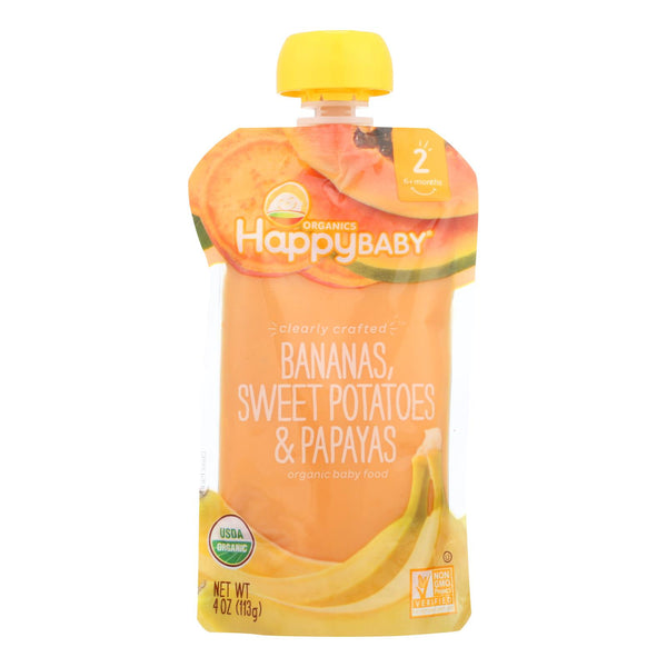 Happy Baby Happy Baby Clearly Crafted - Bananas Sweet Potatoes and Papayas - Case of 16 - 4 Ounce.