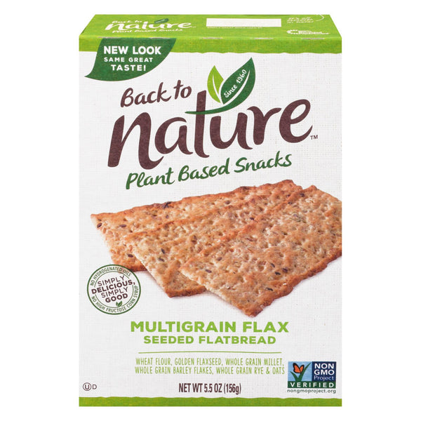 Back To Nature Multigrain Flax Seeded Flatbread Crackers - Case of 6 - 5.5 Ounce.