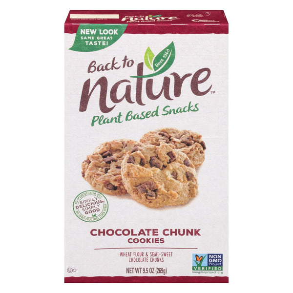 Back To Nature Chocolate Chunk Cookies - Case of 6 - 9.5 Ounce.