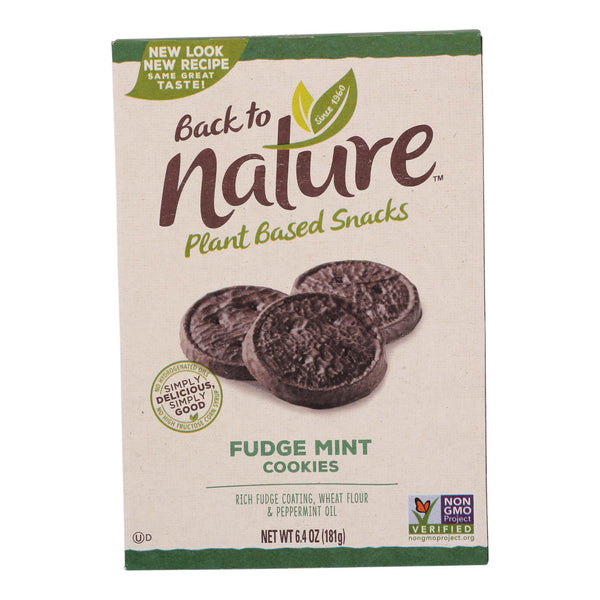 Back To Nature Cookies - Fudge Mint - Case of 6 - 6.4 Ounce.