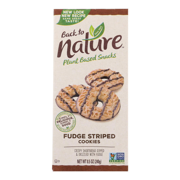 Back To Nature Cookies - Fudge Striped Shortbread - 8.5 Ounce - case of 6
