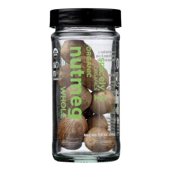 Spicely Organics - Organic Nutmeg - Whole - Case of 3 - 1.4 Ounce.