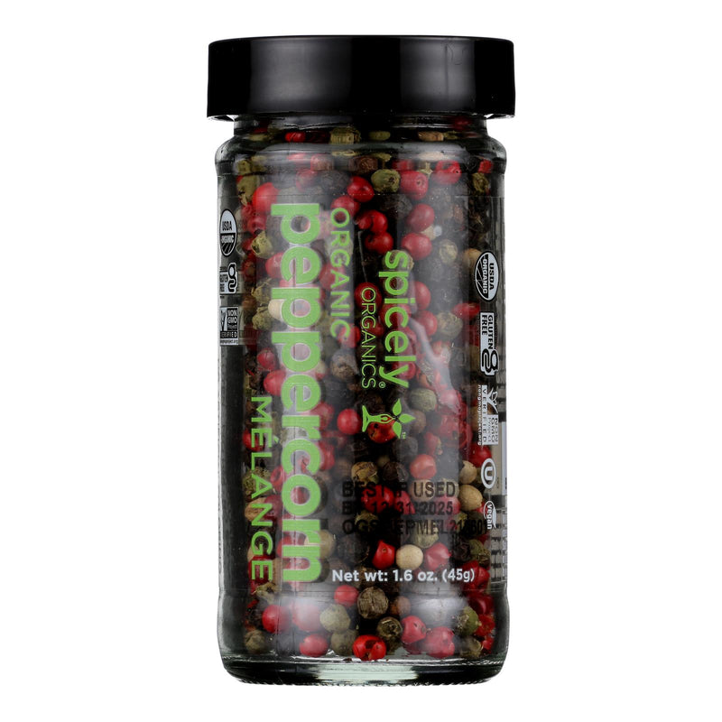 Spicely Organics - Organic Peppercorn - Melange - Case of 3 - 1.6 Ounce.
