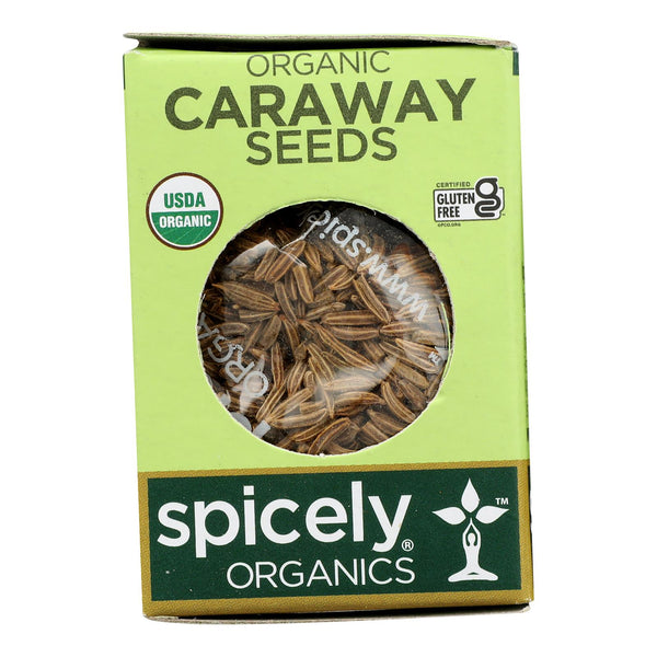 Spicely Organics - Organic Caraway Seeds  - Case of 6 - 0.35 Ounce.