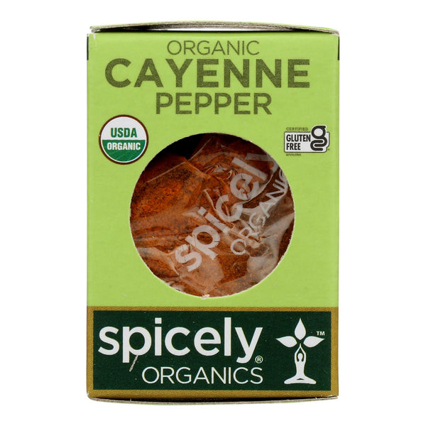 Spicely Organics - Organic Cayenne Pepper - Case of 6 - 0.45 Ounce.