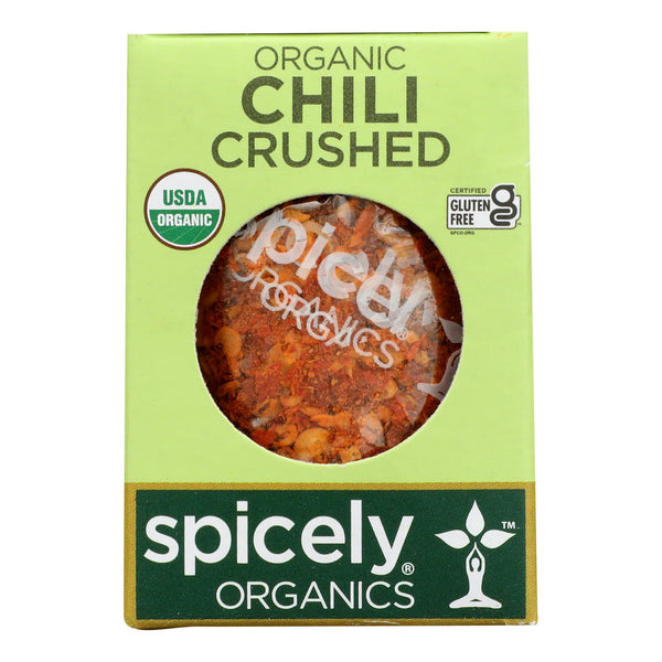 Spicely Organics - Organic Chili Pepper - Crushed - Case of 6 - 0.3 Ounce.
