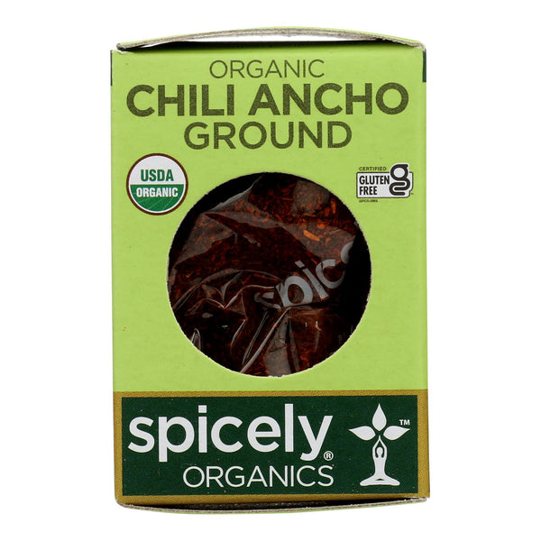 Spicely Organics - Organic Ancho Chili - Ground - Case of 6 - 0.45 Ounce.