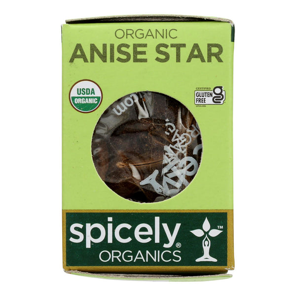 Spicely Organics - Organic Star Anise - Whole - Case of 6 - 0.1 Ounce.