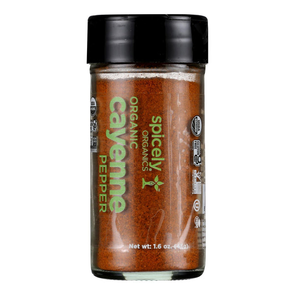 Spicely Organics - Organic Cayenne Pepper - Case of 3 - 1.6 Ounce.