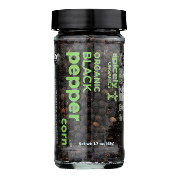Spicely Organics - Organic Peppercorn - Black Whole - Case of 3 - 1.7 Ounce.