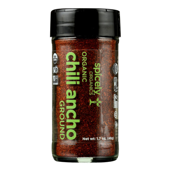 Spicely Organics - Organic Org Chili Ancho Ground - Case of 3 - 1.7 Ounce.